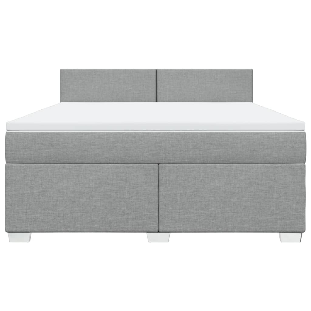 Κρεβάτι Boxspring με Στρώμα Ανοιχτό Γκρι 180x200 εκ. Υφασμάτινο - Pakobazaar