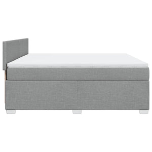 Κρεβάτι Boxspring με Στρώμα Ανοιχτό Γκρι 180x200 εκ. Υφασμάτινο - Pakobazaar