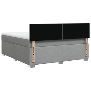 Κρεβάτι Boxspring με Στρώμα Ανοιχτό Γκρι 180x200 εκ. Υφασμάτινο - Pakobazaar