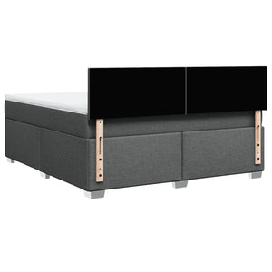 Κρεβάτι Boxspring με Στρώμα Σκούρο Γκρι 180x200 εκ Υφασμάτιν