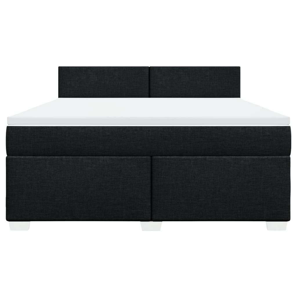 Κρεβάτι Boxspring με Στρώμα Μαύρο 180x200 εκ. Υφασμάτινο - Pakobazaar