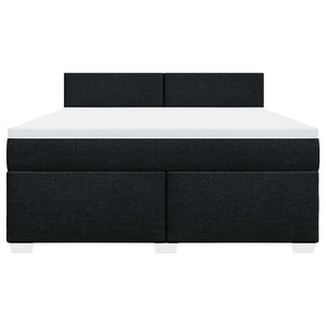 Κρεβάτι Boxspring με Στρώμα Μαύρο 180x200 εκ. Υφασμάτινο - Pakobazaar