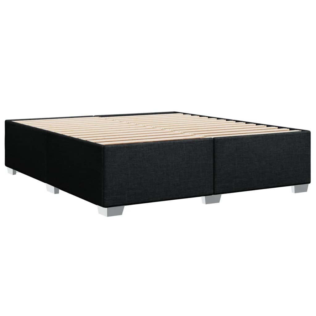 Κρεβάτι Boxspring με Στρώμα Μαύρο 180x200 εκ. Υφασμάτινο - Pakobazaar