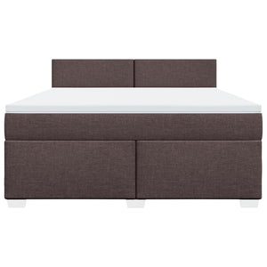 Κρεβάτι Boxspring με Στρώμα Σκούρο Καφέ 180x200 εκ Υφασμάτινο - Pakobazaar