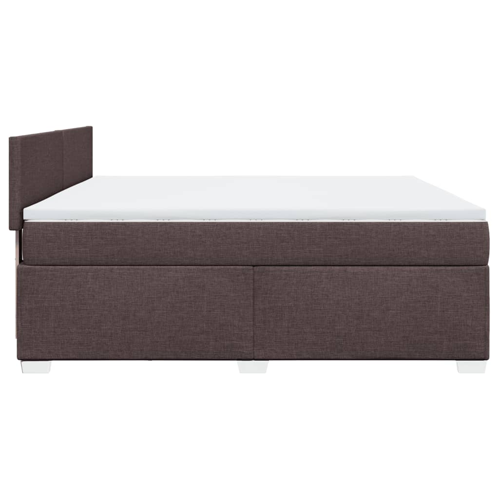 Κρεβάτι Boxspring με Στρώμα Σκούρο Καφέ 180x200 εκ Υφασμάτινο - Pakobazaar