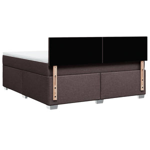 Κρεβάτι Boxspring με Στρώμα Σκούρο Καφέ 180x200 εκ Υφασμάτινο - Pakobazaar