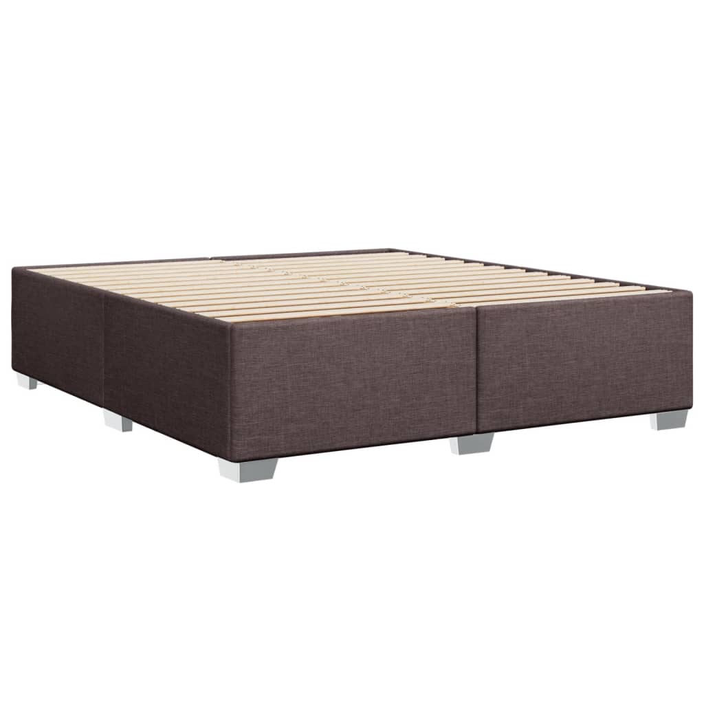 Κρεβάτι Boxspring με Στρώμα Σκούρο Καφέ 180x200 εκ Υφασμάτινο - Pakobazaar