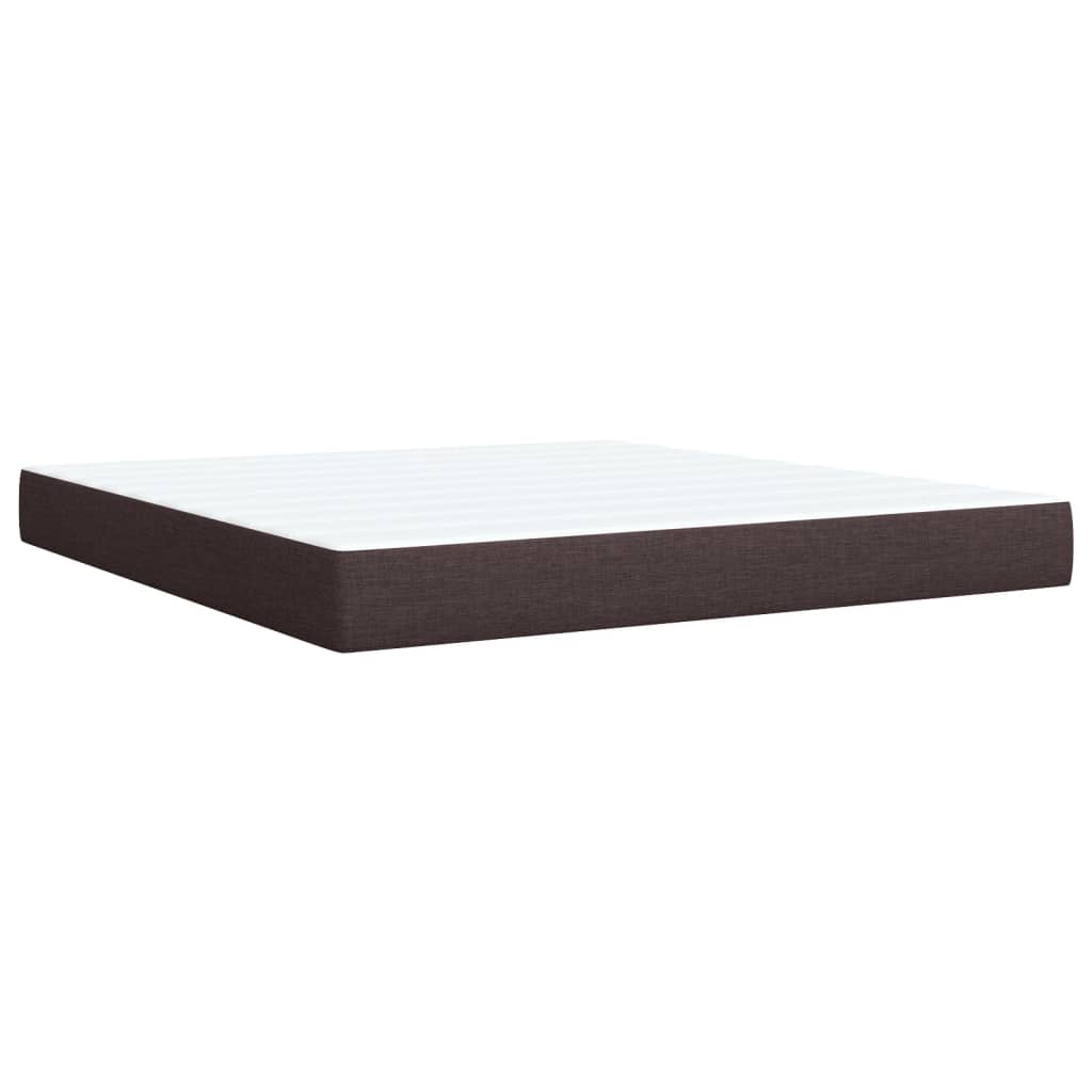 Κρεβάτι Boxspring με Στρώμα Σκούρο Καφέ 180x200 εκ Υφασμάτινο - Pakobazaar