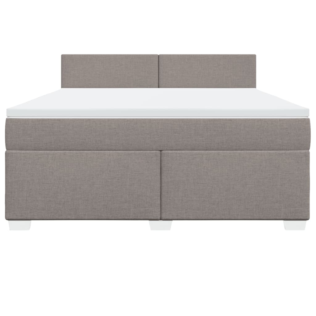 Κρεβάτι Boxspring με Στρώμα Taupe 180x200 εκ. Υφασμάτινο - Pakobazaar