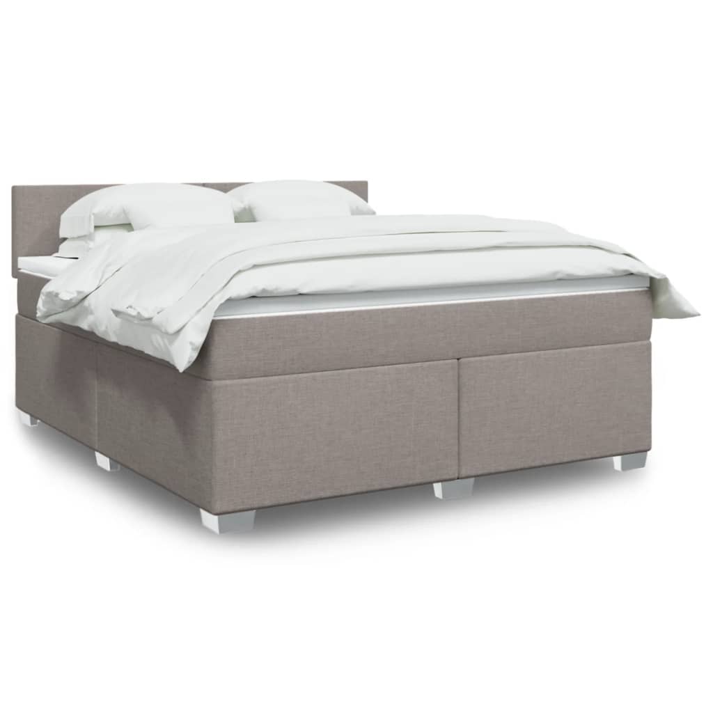 Κρεβάτι Boxspring με Στρώμα Taupe 180x200 εκ. Υφασμάτινο - Pakobazaar