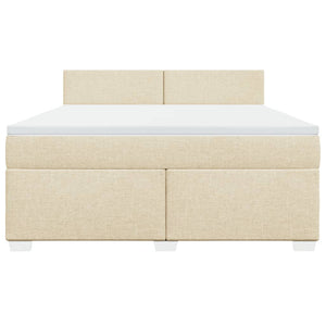 Κρεβάτι Boxspring με Στρώμα Κρεμ 180x200 εκ. Υφασμάτινο