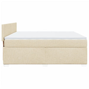 Κρεβάτι Boxspring με Στρώμα Κρεμ 180x200 εκ. Υφασμάτινο