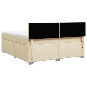 Κρεβάτι Boxspring με Στρώμα Κρεμ 180x200 εκ. Υφασμάτινο