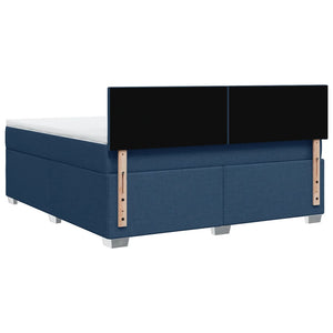 Κρεβάτι Boxspring με Στρώμα Μπλε 180x200 εκ. Υφασμάτινο - Pakobazaar