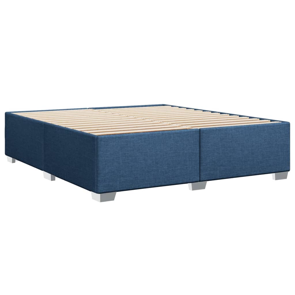 Κρεβάτι Boxspring με Στρώμα Μπλε 180x200 εκ. Υφασμάτινο - Pakobazaar