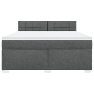 Κρεβάτι Boxspring με Στρώμα Σκούρο Γκρι 180x200 εκ Υφασμάτιν