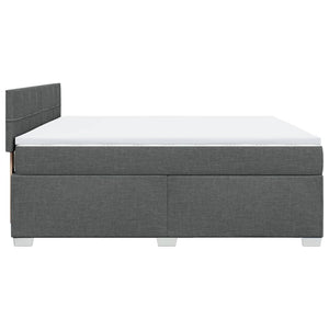 Κρεβάτι Boxspring με Στρώμα Σκούρο Γκρι 180x200 εκ Υφασμάτιν