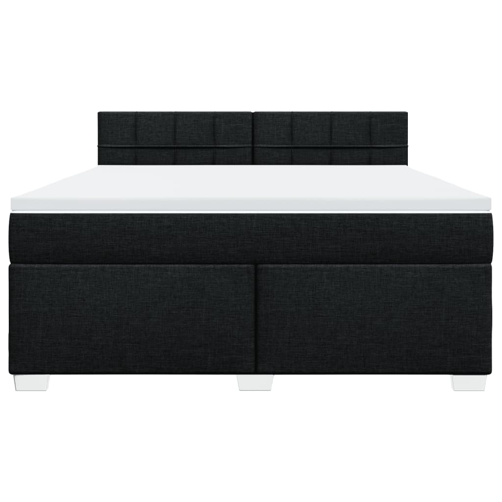 Κρεβάτι Boxspring με Στρώμα Μαύρο 180x200 εκ. Υφασμάτινο