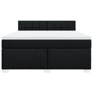 Κρεβάτι Boxspring με Στρώμα Μαύρο 180x200 εκ. Υφασμάτινο