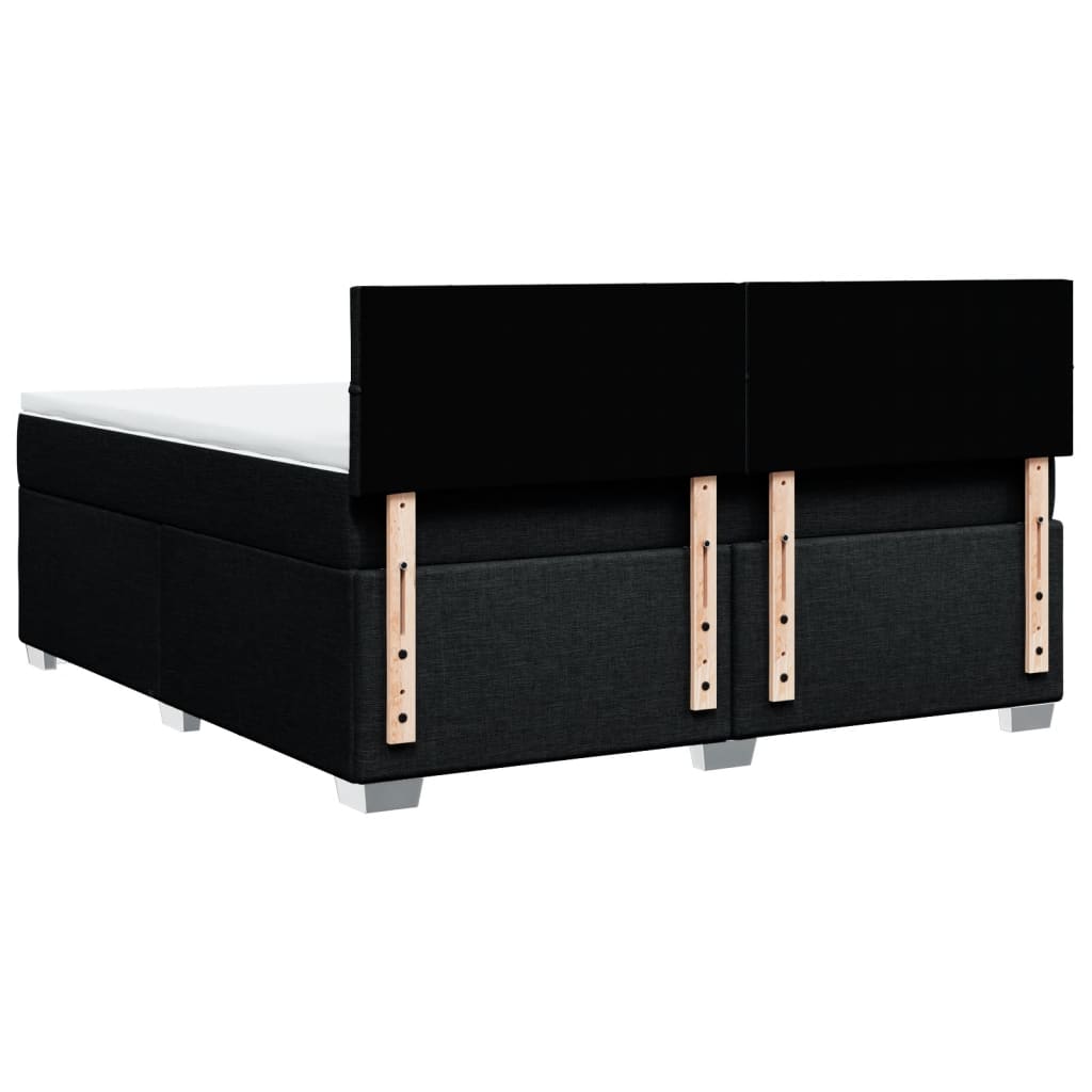 Κρεβάτι Boxspring με Στρώμα Μαύρο 180x200 εκ. Υφασμάτινο