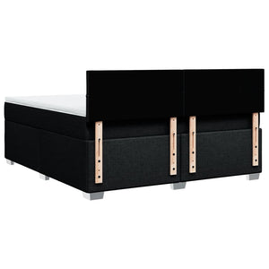 Κρεβάτι Boxspring με Στρώμα Μαύρο 180x200 εκ. Υφασμάτινο