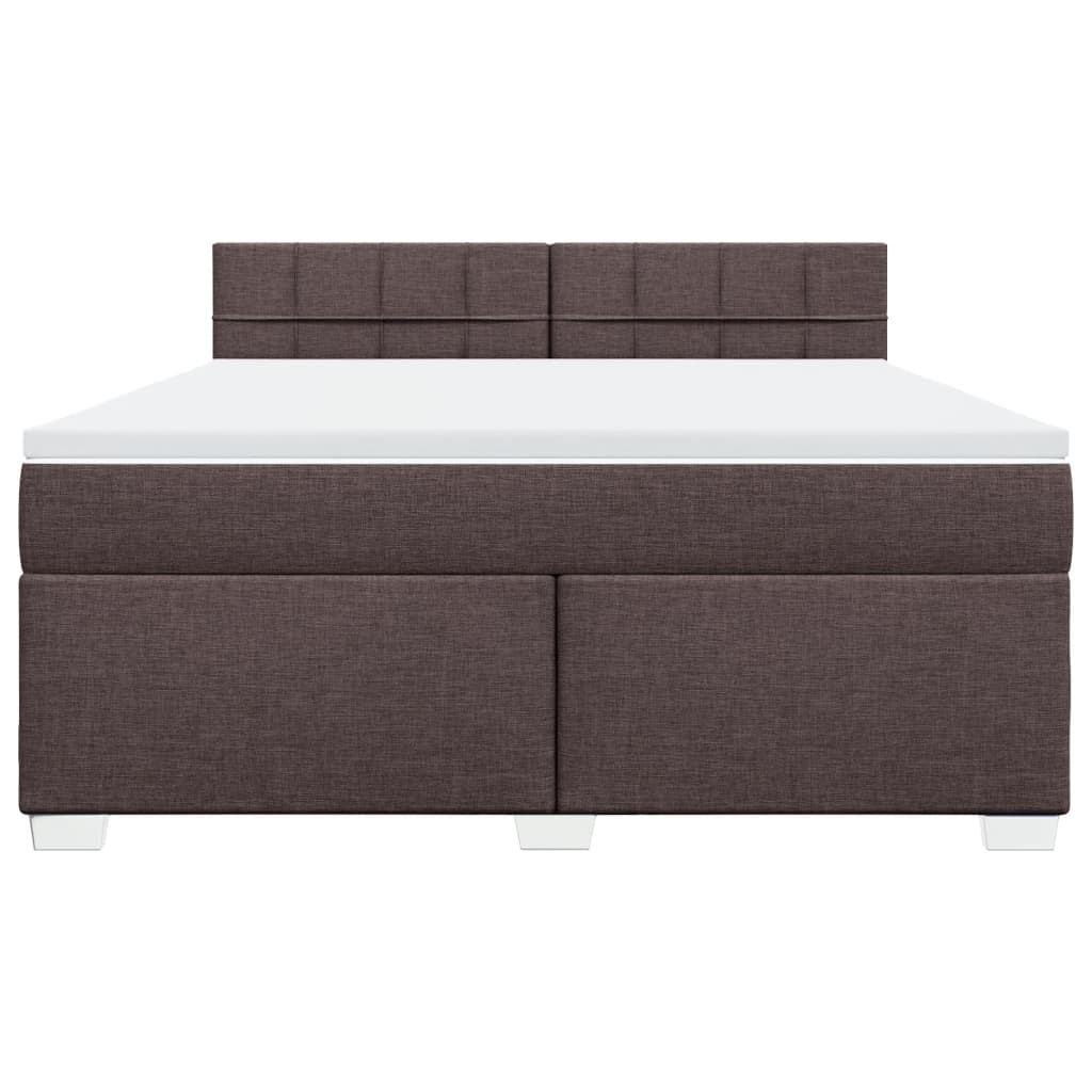 Κρεβάτι Boxspring με Στρώμα Σκούρο Καφέ 180x200 εκ Υφασμάτινο - Pakobazaar