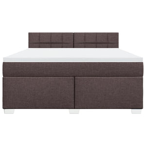 Κρεβάτι Boxspring με Στρώμα Σκούρο Καφέ 180x200 εκ Υφασμάτινο - Pakobazaar