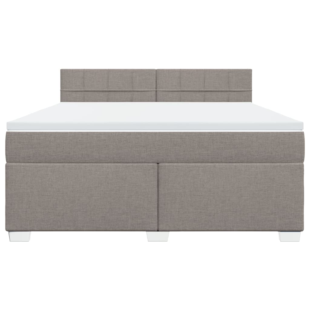 Κρεβάτι Boxspring με Στρώμα Taupe 180x200 εκ. Υφασμάτινο - Pakobazaar
