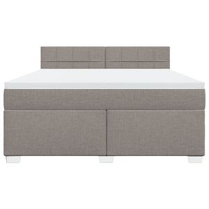Κρεβάτι Boxspring με Στρώμα Taupe 180x200 εκ. Υφασμάτινο - Pakobazaar