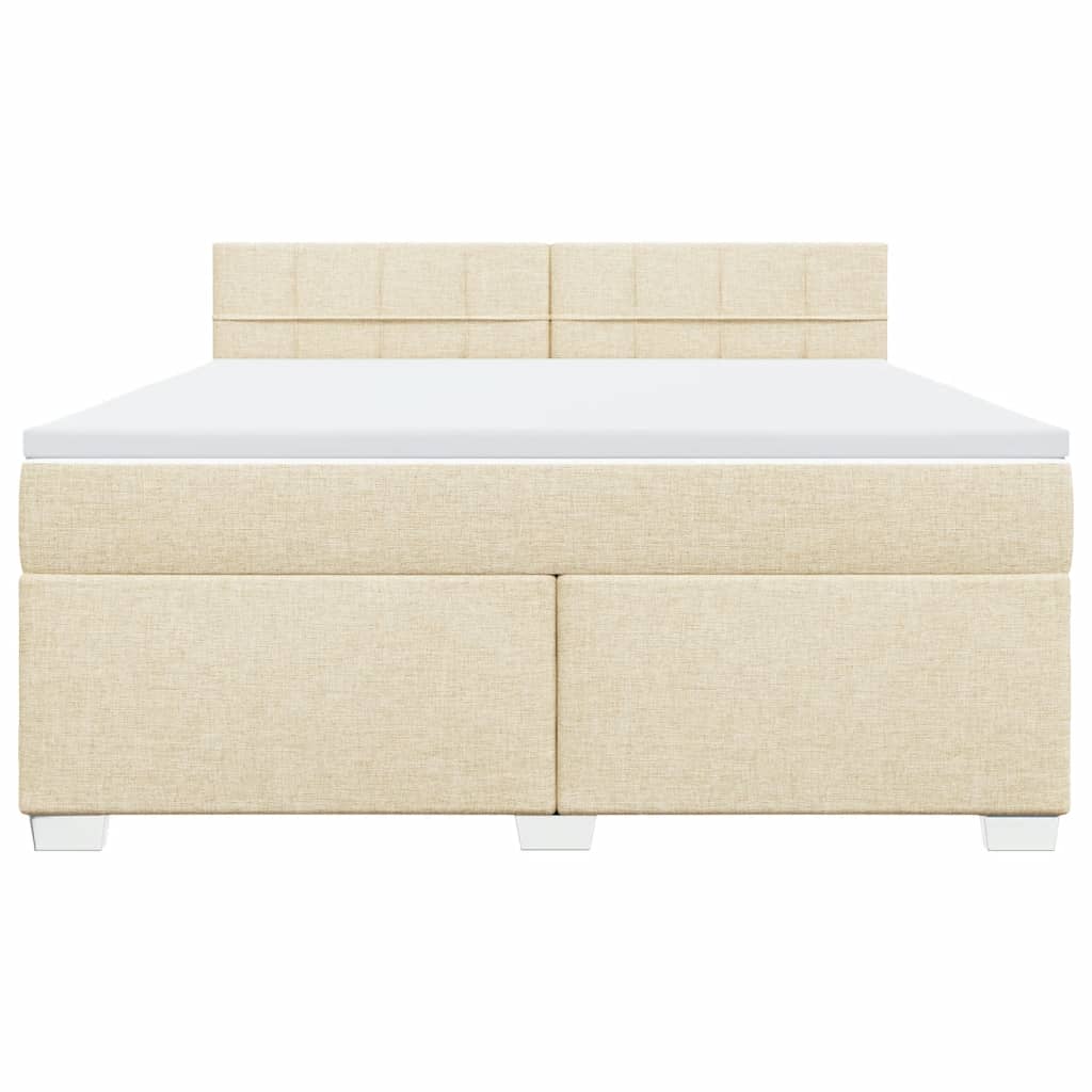 Κρεβάτι Boxspring με Στρώμα Κρεμ 180x200 εκ. Υφασμάτινο