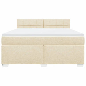 Κρεβάτι Boxspring με Στρώμα Κρεμ 180x200 εκ. Υφασμάτινο