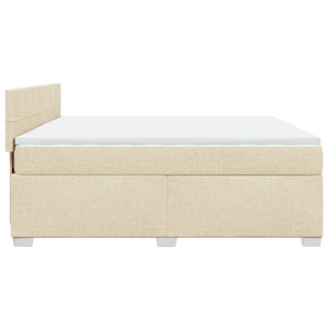 Κρεβάτι Boxspring με Στρώμα Κρεμ 180x200 εκ. Υφασμάτινο