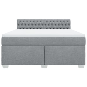 Κρεβάτι Boxspring με Στρώμα Ανοιχτό Γκρι 180x200 εκ. Υφασμάτινο - Pakobazaar