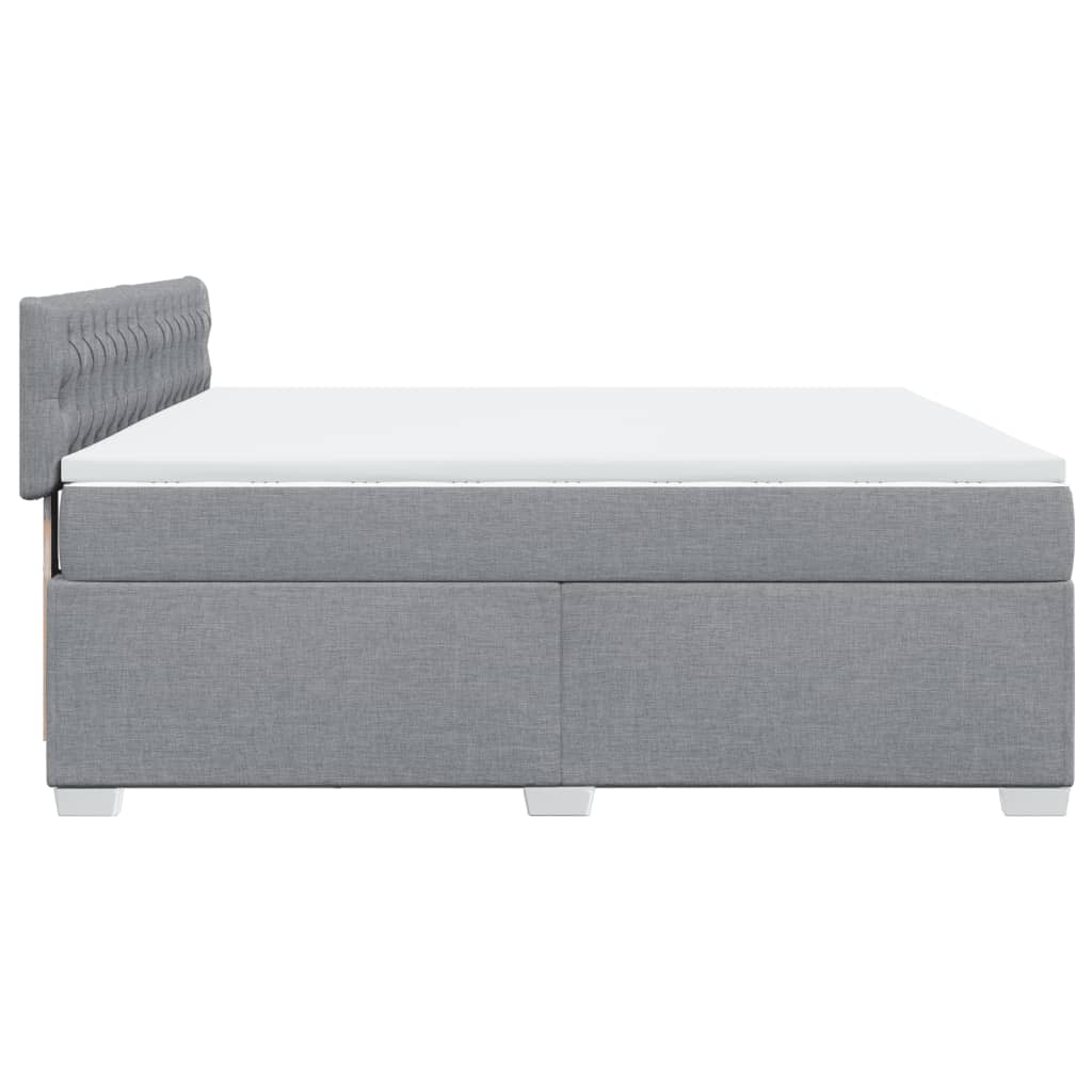 Κρεβάτι Boxspring με Στρώμα Ανοιχτό Γκρι 180x200 εκ. Υφασμάτινο - Pakobazaar