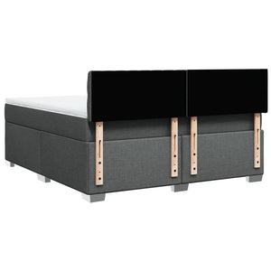 Κρεβάτι Boxspring με Στρώμα Σκούρο Γκρι 180x200 εκ Υφασμάτιν - Pakobazaar