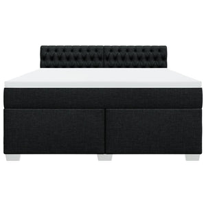 Κρεβάτι Boxspring με Στρώμα Μαύρο 180x200 εκ. Υφασμάτινο - Pakobazaar
