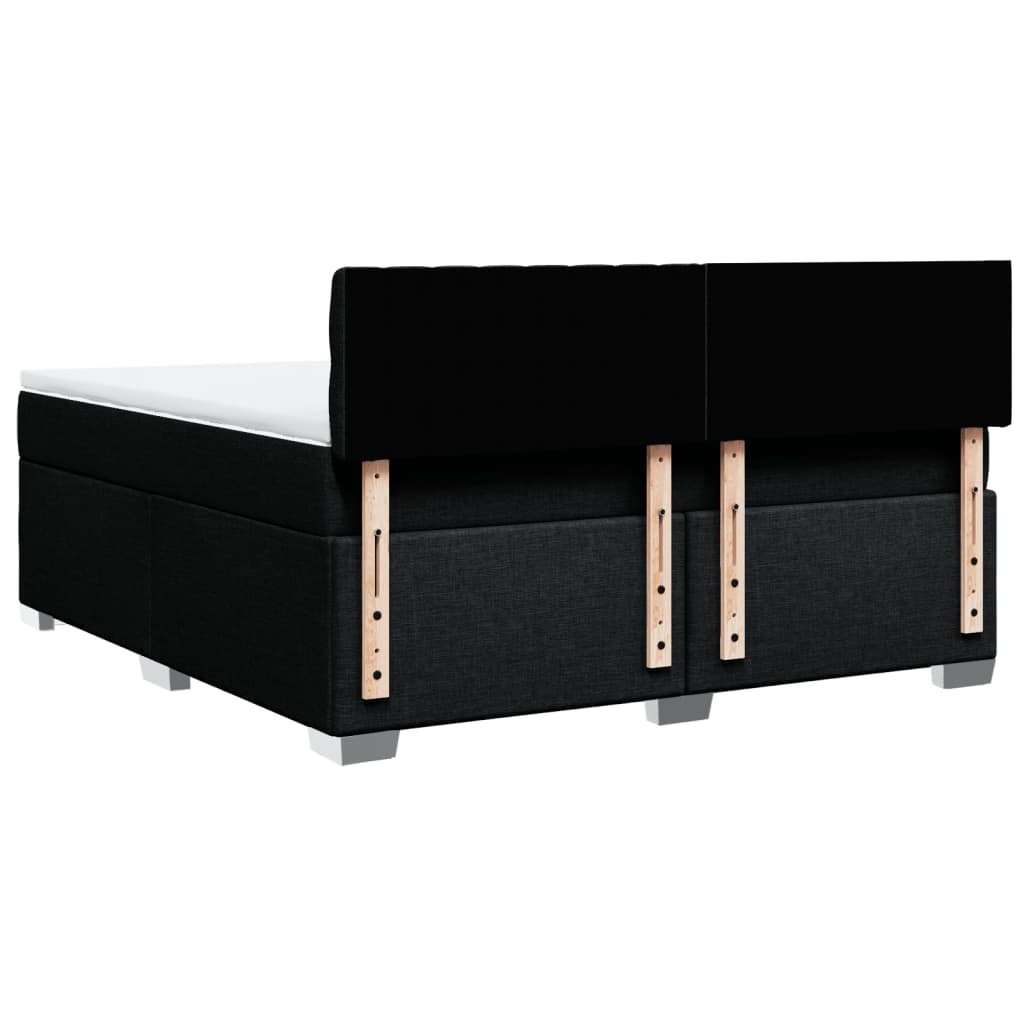 Κρεβάτι Boxspring με Στρώμα Μαύρο 180x200 εκ. Υφασμάτινο - Pakobazaar