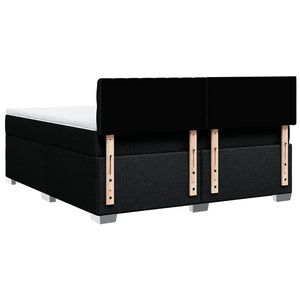 Κρεβάτι Boxspring με Στρώμα Μαύρο 180x200 εκ. Υφασμάτινο - Pakobazaar