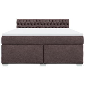 Κρεβάτι Boxspring με Στρώμα Σκούρο Καφέ 180x200 εκ Υφασμάτινο - Pakobazaar