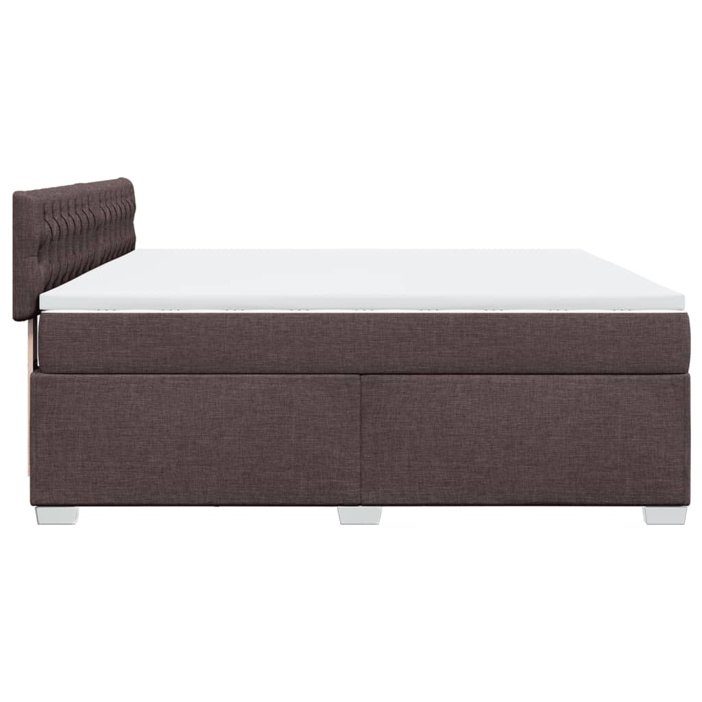 Κρεβάτι Boxspring με Στρώμα Σκούρο Καφέ 180x200 εκ Υφασμάτινο - Pakobazaar