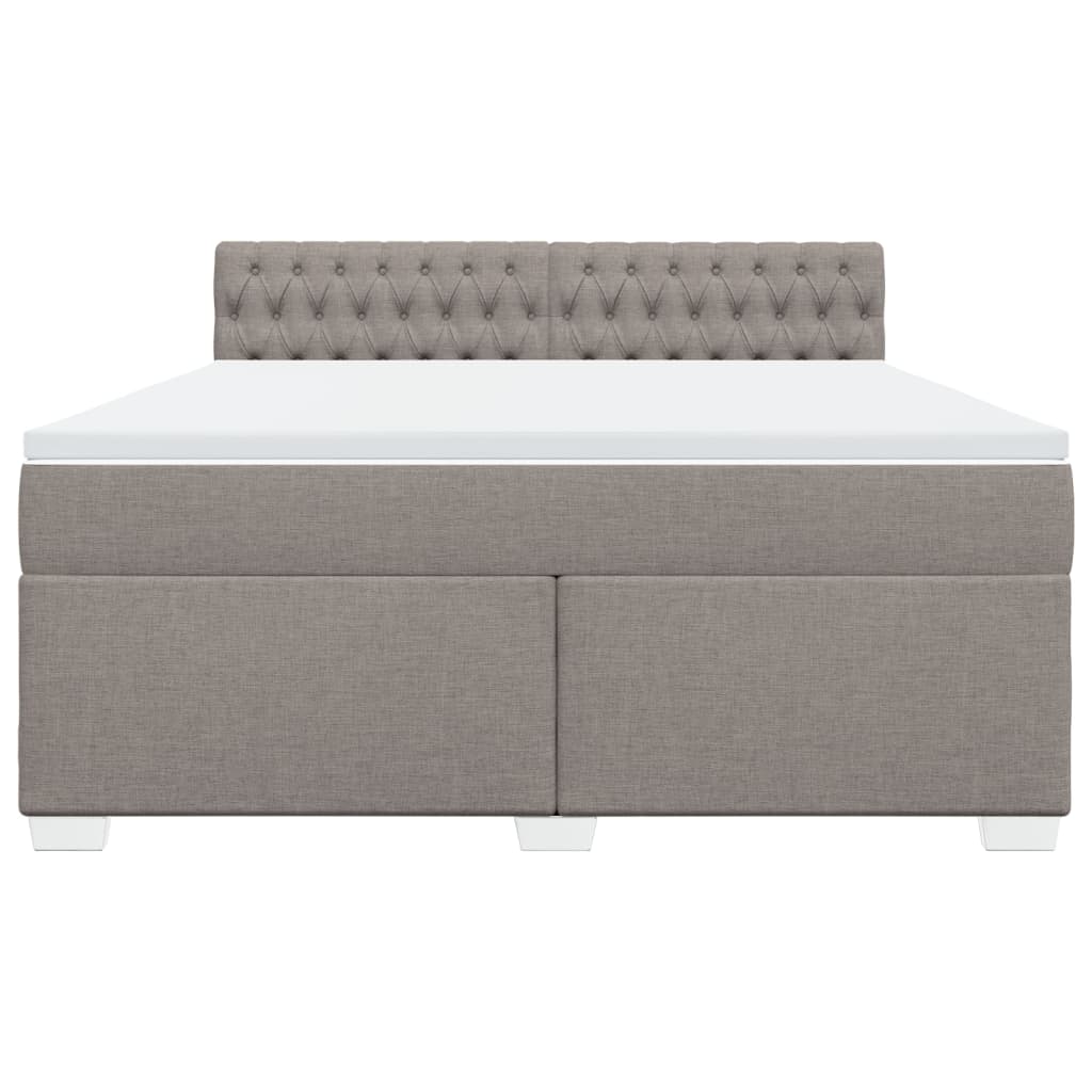 Κρεβάτι Boxspring με Στρώμα Taupe 180x200 εκ. Υφασμάτινο - Pakobazaar