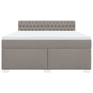 Κρεβάτι Boxspring με Στρώμα Taupe 180x200 εκ. Υφασμάτινο - Pakobazaar