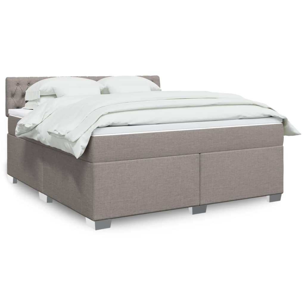 Κρεβάτι Boxspring με Στρώμα Taupe 180x200 εκ. Υφασμάτινο - Pakobazaar