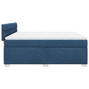 Κρεβάτι Boxspring με Στρώμα Μπλε 180x200 εκ. Υφασμάτινο - Pakobazaar