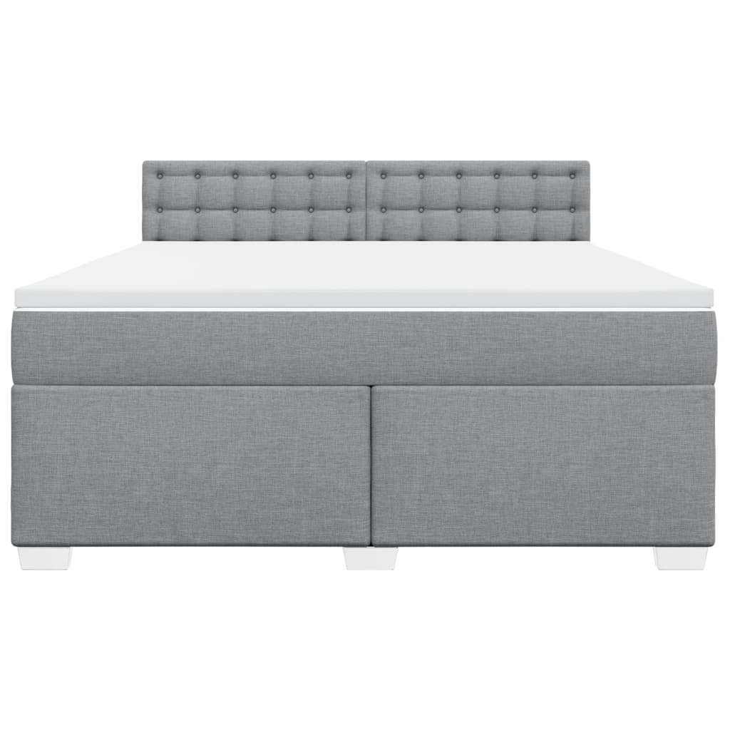 Κρεβάτι Boxspring με Στρώμα Ανοιχτό Γκρι 180x200 εκ. Υφασμάτινο - Pakobazaar