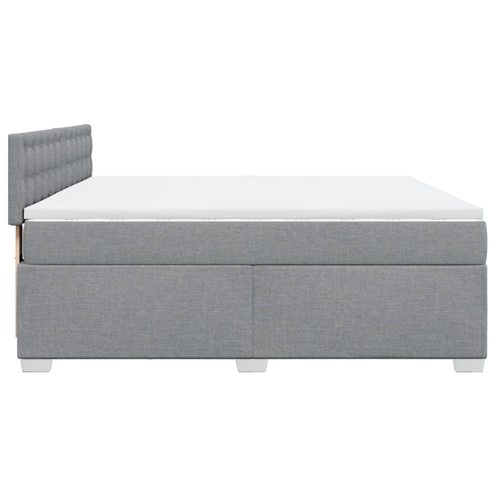Κρεβάτι Boxspring με Στρώμα Ανοιχτό Γκρι 180x200 εκ. Υφασμάτινο - Pakobazaar