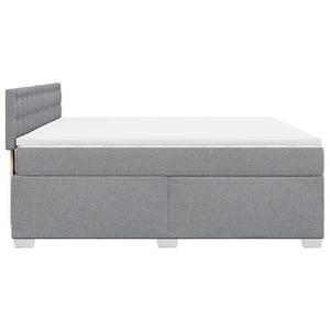 Κρεβάτι Boxspring με Στρώμα Ανοιχτό Γκρι 180x200 εκ. Υφασμάτινο - Pakobazaar