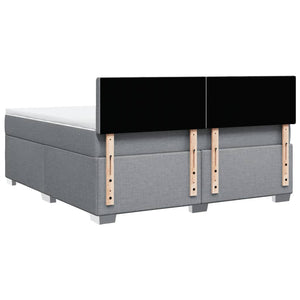 Κρεβάτι Boxspring με Στρώμα Ανοιχτό Γκρι 180x200 εκ. Υφασμάτινο - Pakobazaar