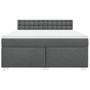 Κρεβάτι Boxspring με Στρώμα Σκούρο Γκρι 180x200 εκ Υφασμάτιν - Pakobazaar