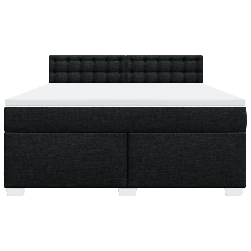 Κρεβάτι Boxspring με Στρώμα Μαύρο 180x200 εκ. Υφασμάτινο - Pakobazaar
